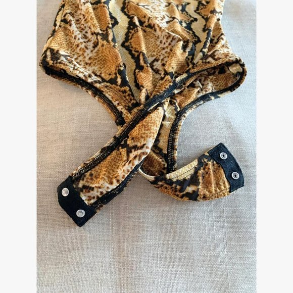 (NWT) Snake Print Mesh Bodysuit - Picture 4 of 5